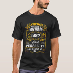 Legenda werd in november 1987 34e verjaardag gebor t-shirt
