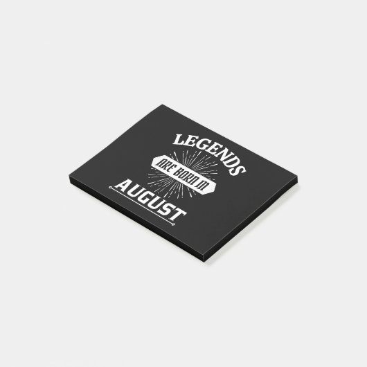 Legenda wordt in augustus geboren post-it® notes (Schuin)