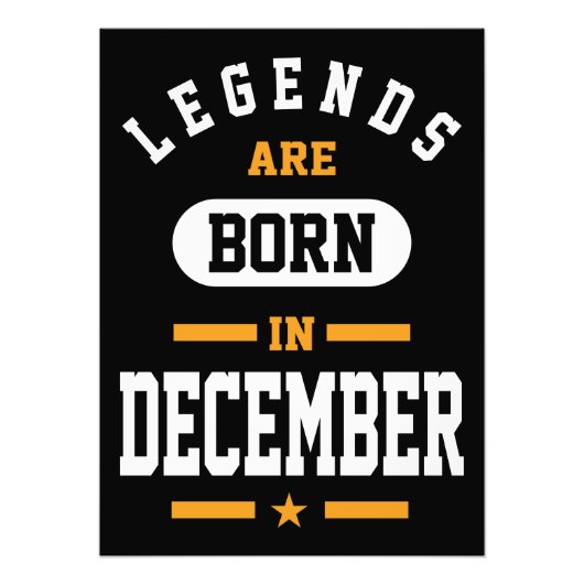 Legenda wordt in december geboren foto afdruk (Voorkant)