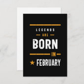 Legenda wordt in februari geboren RSVP kaartje (Voorkant / Achterkant)