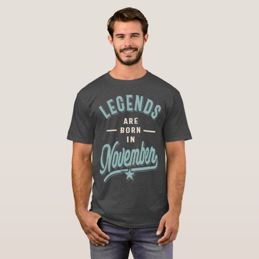 Legenda wordt in november geboren t-shirt (Voorkant volledig)