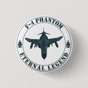 Legendair F-4 Phantom gevechtsvliegtuig Ronde Button 3,2 Cm