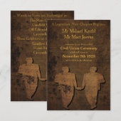 Légendaire Faire-part de mariage gay d'amour (Devant / Derrière)