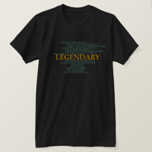 Legendaire Gym Motivatie Woordwolk Workout T-shirt