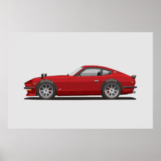 Legendaire Klassieke Rode 240z Fairlady Bug Poster