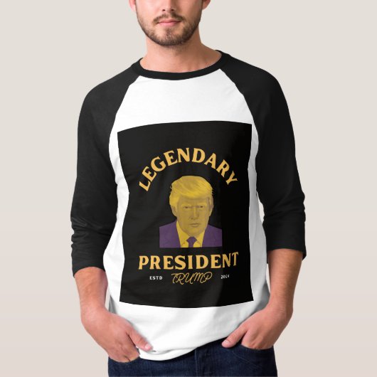 Légendaire Président 3/4 Sleeve Raglan T-Shirt (Devant)