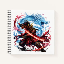 Legendaire Samurai & Blauwe Draak Mok | Japanse Oo Notitieboek