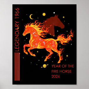 Legendaire vuurpaard uit 1966 60e verjaardag 2026 poster