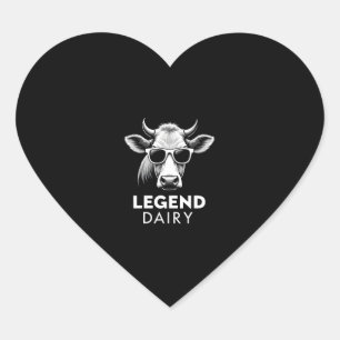 Legendaire Zuivel Grappige Boer Koe Boer Pun Grafi Hart Sticker