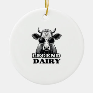 Legendaire Zuivel Grappige Boer Koe Boer Pun Grafi Keramisch Ornament
