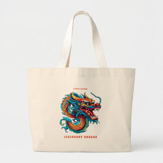 Legendarisch Dragon Bag-ontwerp Grote Tote Bag