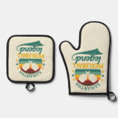 Legendarisch Pickleball Geschenk met Monogram Ovenwant & Pannenlap Set (Voorkant)