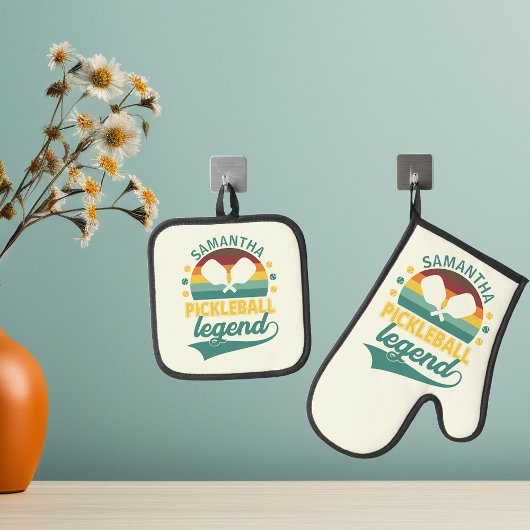 Legendarisch Pickleball Geschenk met Monogram Ovenwant & Pannenlap Set