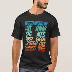Legendarisch sinds 48 jaar oud 48e verjaardag vrou t-shirt
