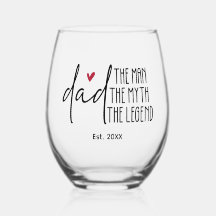 Legendarische Dad Glass Gift met Heart Drinkware S