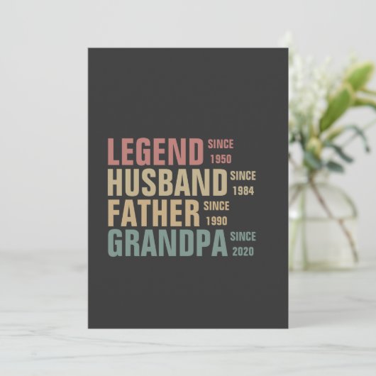 Legendarische echtgenoot vader opa verjaardag   kaart (Staand voorkant)
