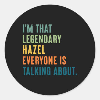 Legendarische Hazel gepersonaliseerde naam Ronde Sticker