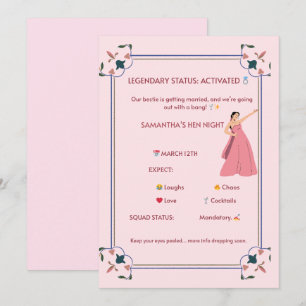 Legendarische Hen Night Uitnodiging – Leuke Roze B