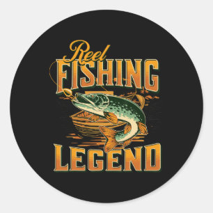 Legendarische hengelsport Vintage snoek vissen  Ronde Sticker