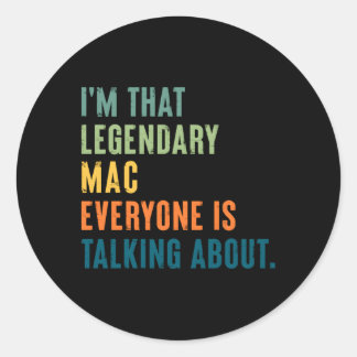 Legendarische Mac gepersonaliseerde naam Ronde Sticker