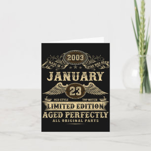 Legendarische man geboren januari 2003 23e verjaar kaart