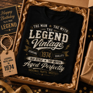 Legendarische Vintage 1974 Verouderd Perfect 52e V T-shirt
