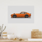Legendary Classic Sinaasappel 240z Fairlady Bug Po Poster (Keuken)