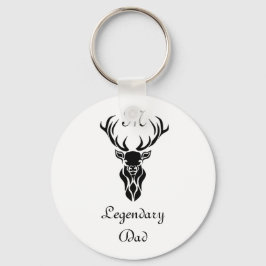 Legendary Dad White Tail Deer Black Silhouette Sleutelhanger