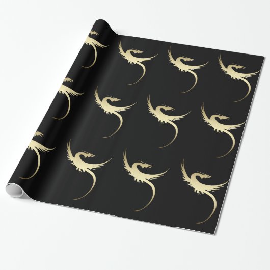 Legendary Dragon Wrapping Paper Cadeaupapier (Uitgerold)