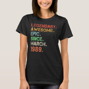 Legendary Geweldige epic from March 1989 Retro Bir T-shirt