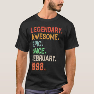 Legendary Geweldige epic Sinds februari 1998 Retro T-shirt