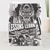 LEGENDARY GORILLA LESSONS LEARN GREETING CARD  KAART (Achterkant)