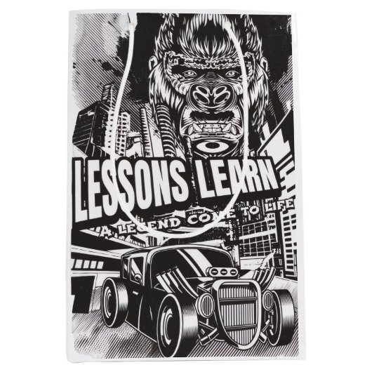 LEGENDARY GORILLA LESSONS LEARN (M) GIFT BAG MEDIUM CADEAUZAKJE (Voorkant)