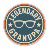 legendary grandpa retro badge sticker (Voorkant)