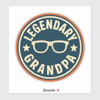 legendary grandpa retro badge sticker