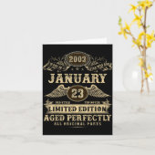 Legendary Man Born January 2003 23rd Birthday  Kaart (Gele Bloem)