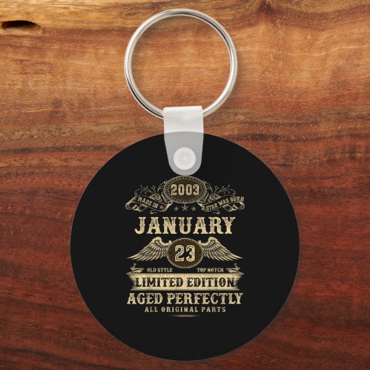 Legendary Man Born January 2003 23rd Birthday  Sleutelhanger (Voorkant)