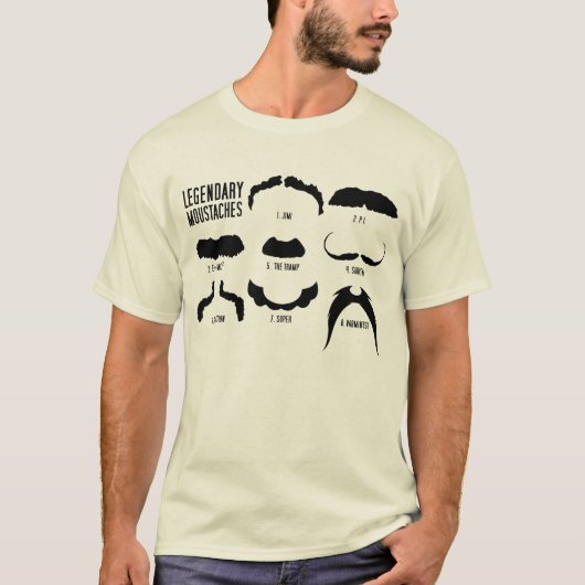 Legendary Mustache T Shirt (Voorkant)