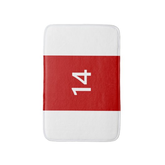 Legendary No. 14 in rood en wit Badmat (Voorkant Verticaal)