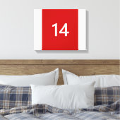 Legendary No. 14 in rood en wit Canvas Afdruk (Insitu (Slaapkamer))