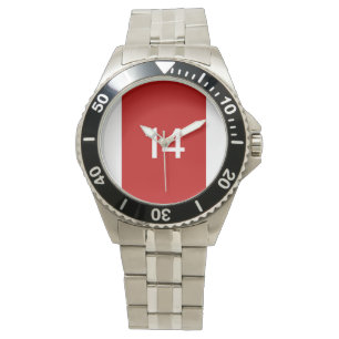Legendary No. 14 in rood en wit Horloge