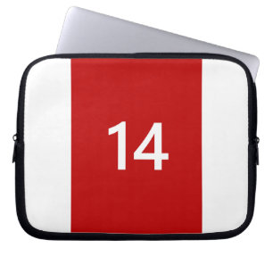 Legendary No. 14 in rood en wit Laptop Sleeve