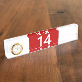 Legendary No. 14 in rood en wit Naambordje (Zijkant)