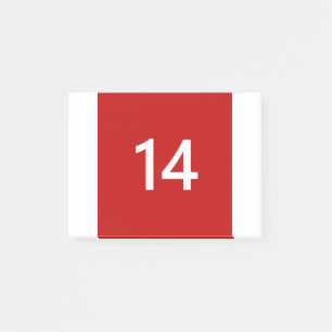 Legendary No. 14 in rood en wit Post-it® Notes