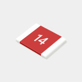Legendary No. 14 in rood en wit Post-it® Notes (Schuin)