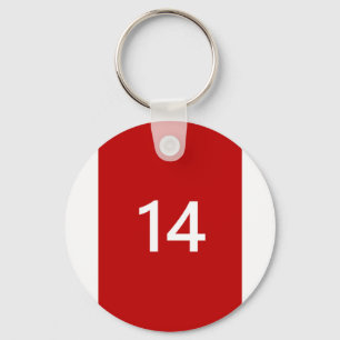 Legendary No. 14 in rood en wit Sleutelhanger