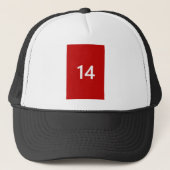 Legendary No. 14 in rood en wit Trucker Pet (Voorkant)
