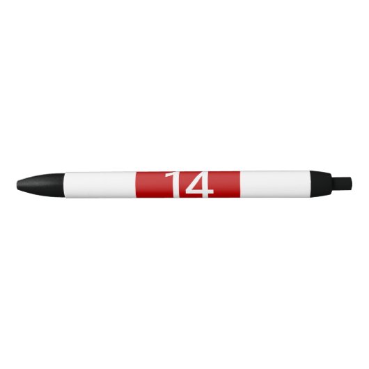 Legendary No. 14 in rood en wit Zwarte Inkt Pen (Voorkant)