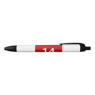 Legendary No. 14 in rood en wit Zwarte Inkt Pen