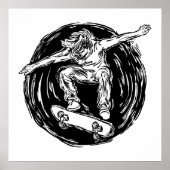 Legendarye Skater Die Skateboarden in de Lucht Doe Poster (Voorkant)